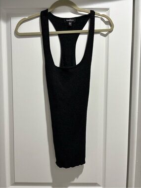 bebe Black Shimmer Racerback Tank